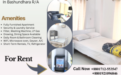 Furnished 2BHK Vacation Rental Flat Available In Bashundhara R/A, Dhaka