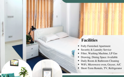 Short-term Furnished 2 bedroom Flat Rent In Dhaka, Bashundhara R/A