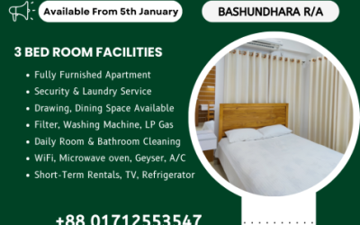 3BHK Serviced Furnished Apartment RENT in Bashundhara R/A.