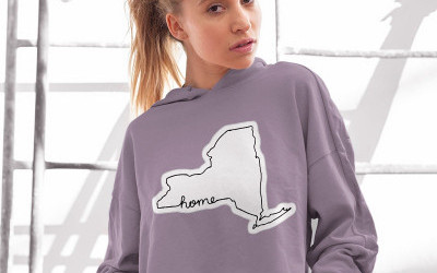 Map Cropped Hoodie for Women