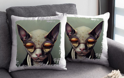 Cool Cat Square Pillow Cases
