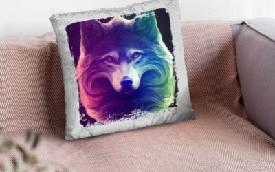Abstract Wolf Design Pillowcase
