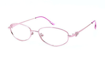 Oval Stainless Steel Full Rim Reading Glasses in Pink